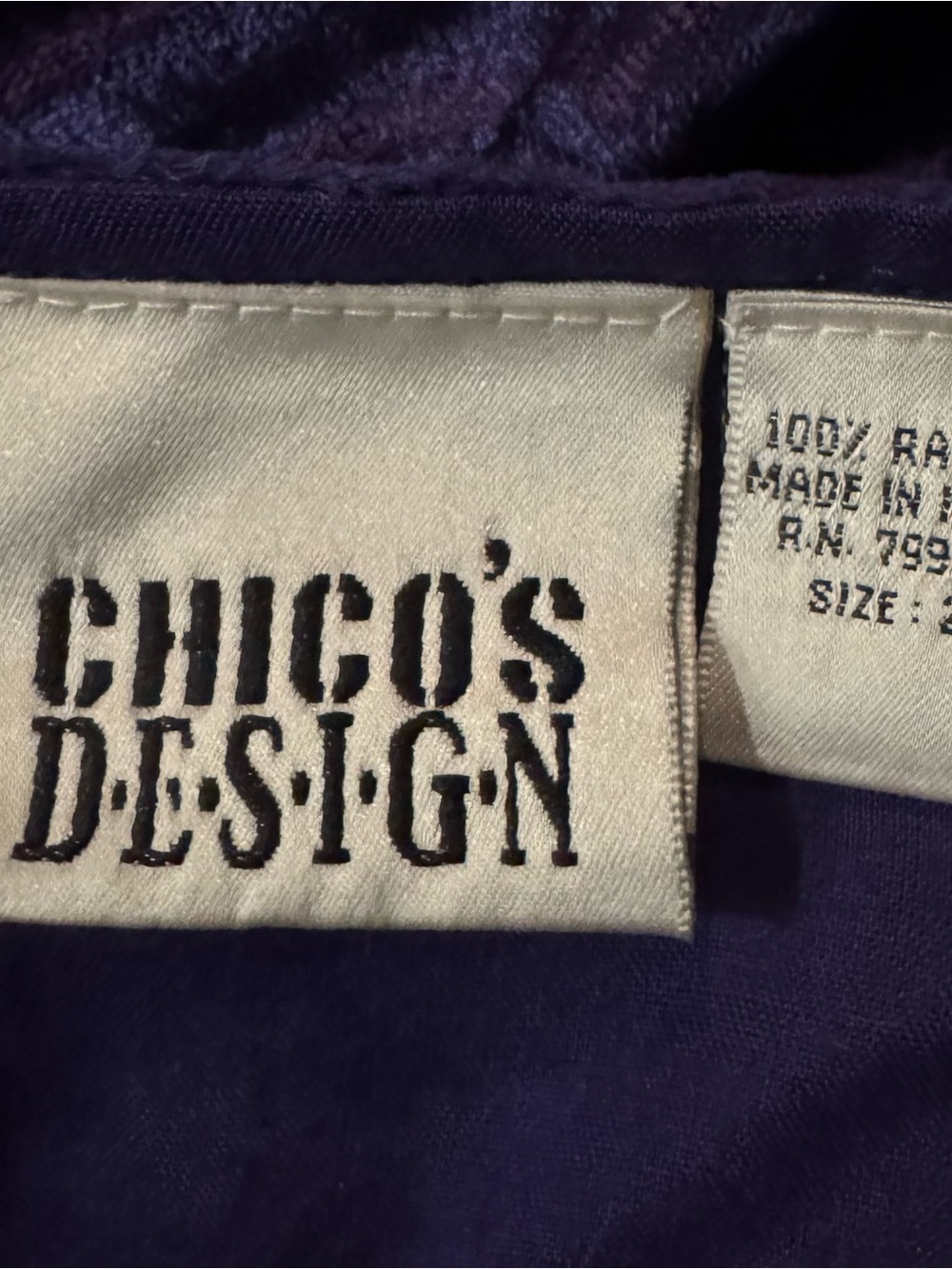 Vintage Chico’s Purple Velvet, Gold, Mirrors - Jacket - Picture 3 of 3